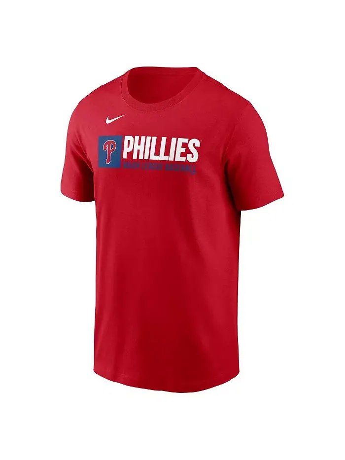 Мужская красная футболка Philadelphia Phillies с блочным логотипом команды Nike — изображение 3 из 3