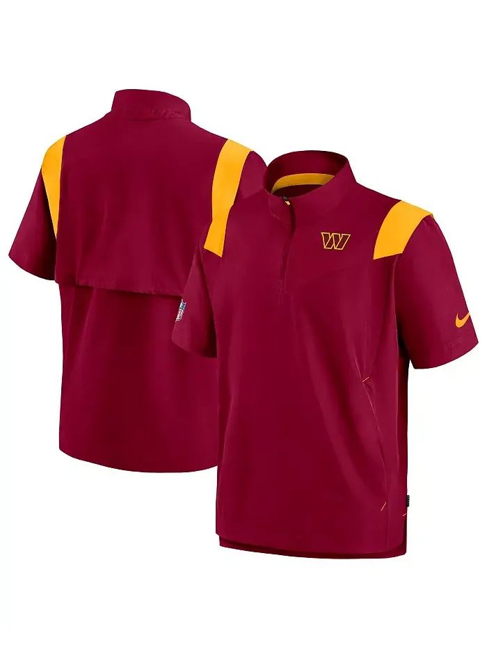 Толстовка Men's Burgundy Washington Commanders Coaches Chevron Lockup Pullover Top Nike — изображение 1 из 3