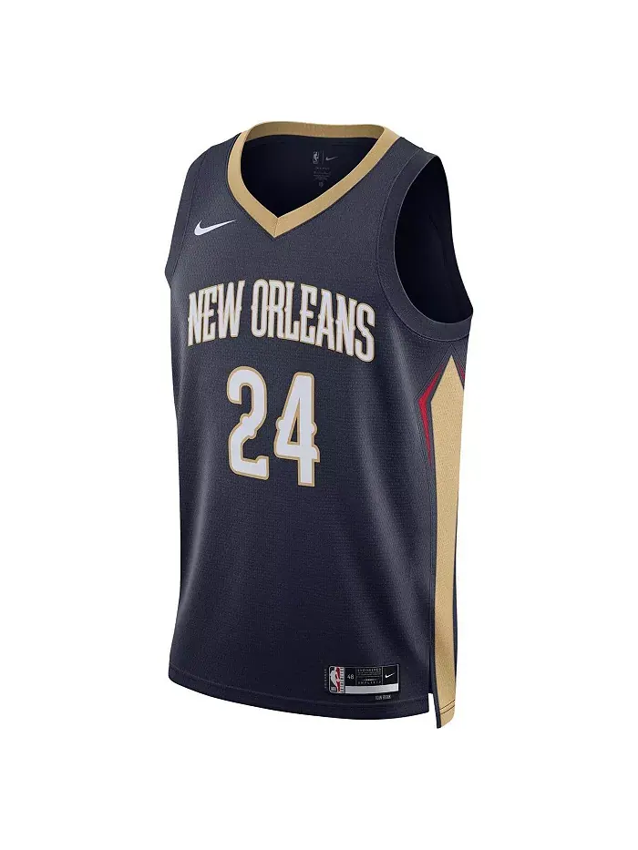 Мужская и женская баскетбольная майка Hawkins Navy New Orleans Pelicans Swingman Jersey - Icon — изображение 2 из 3
