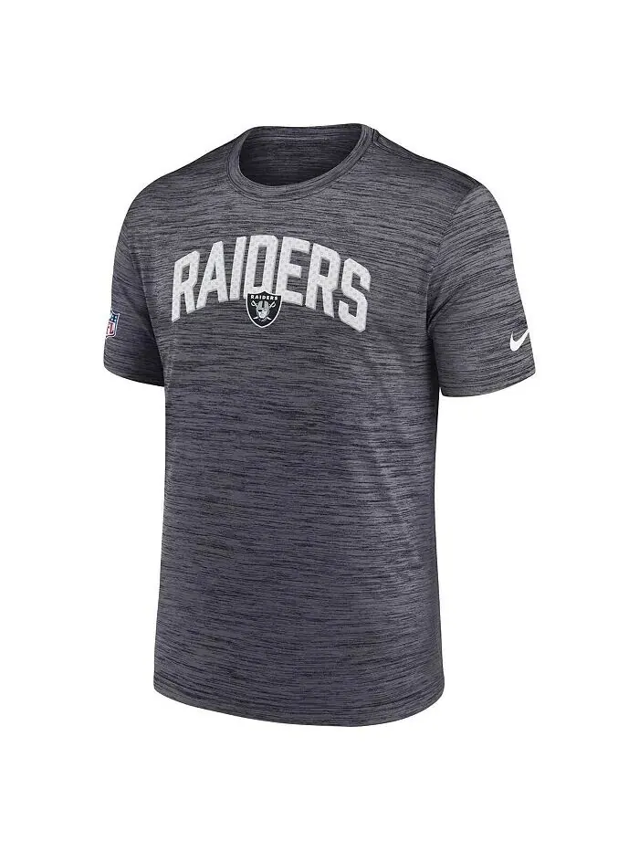 Мужская черная футболка Las Vegas Raiders Sideline Velocity Athletic Stack Performance Nike — изображение 3 из 3
