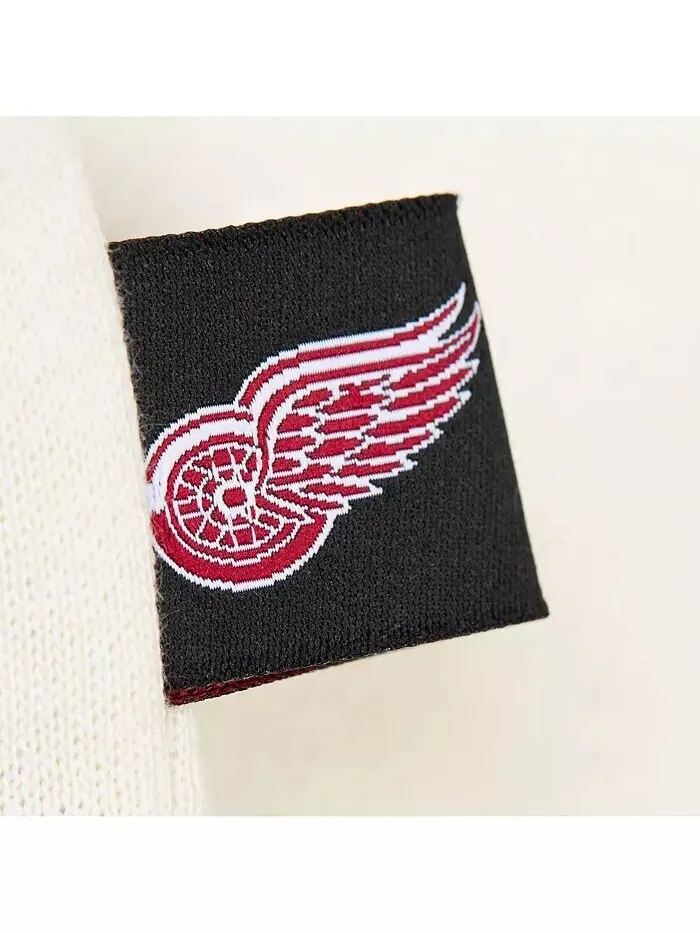 Женская кремовая толстовка-пуловер с логотипом Detroit Red Wings 3.0 Mitchell & Ness — изображение 2 из 5