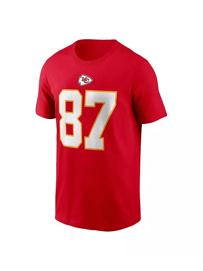 Мужская футболка Travis Kelce Red Kansas City Chiefs с именем и номером игрока Nike — изображение 2 из 3