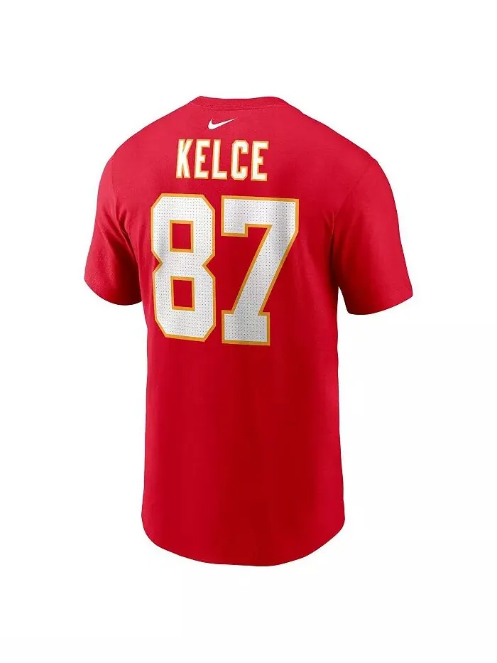 Мужская футболка Travis Kelce Red Kansas City Chiefs с именем и номером игрока Nike — изображение 3 из 3