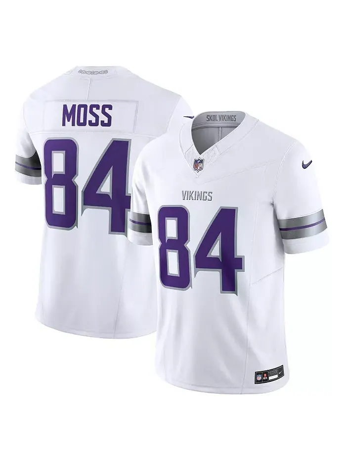 Мужская лимитированная джерси Randy Moss белого цвета Minnesota Vikings в стиле Vapor F.U.S.E — изображение 1 из 3