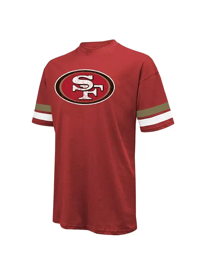 Мужская футболка Threads Nick Bosa Scarlet с эффектом поношенности, Сан-Франциско 49ers, с именем и — изображение 3 из 3