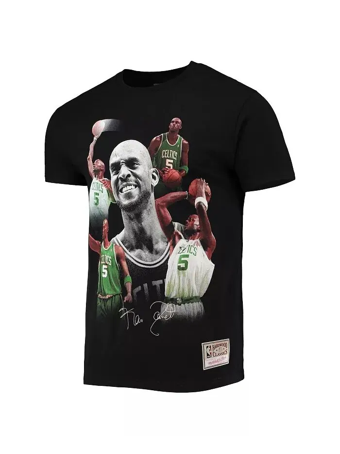 Мужская черная футболка с изображением Кевина Гарнетта из Boston Celtics Mitchell & Ness — изображение 2 из 3