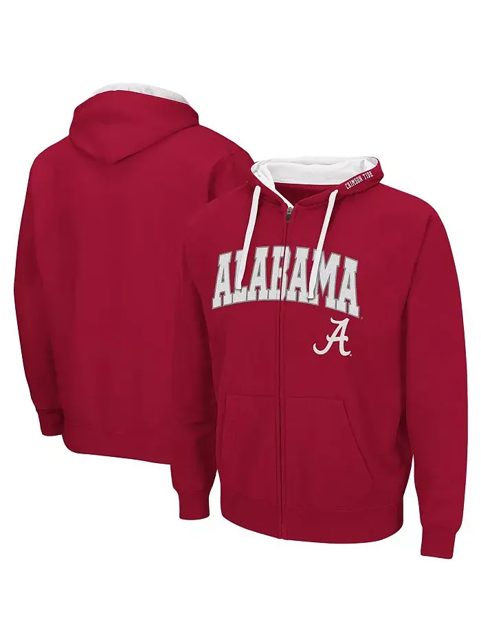Мужская худи с молнией Alabama Crimson Tide большого и высокого размера в малиновом цвете Colosseum — изображение 1 из 3