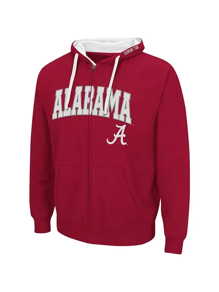 Мужская худи с молнией Alabama Crimson Tide большого и высокого размера в малиновом цвете Colosseum — изображение 3 из 3