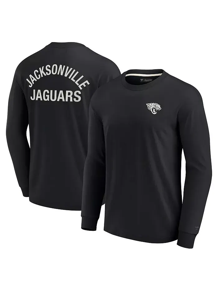 Мужская и женская черная супермягкая футболка с длинным рукавом Jacksonville Jaguars Fanatics — изображение 1 из 3