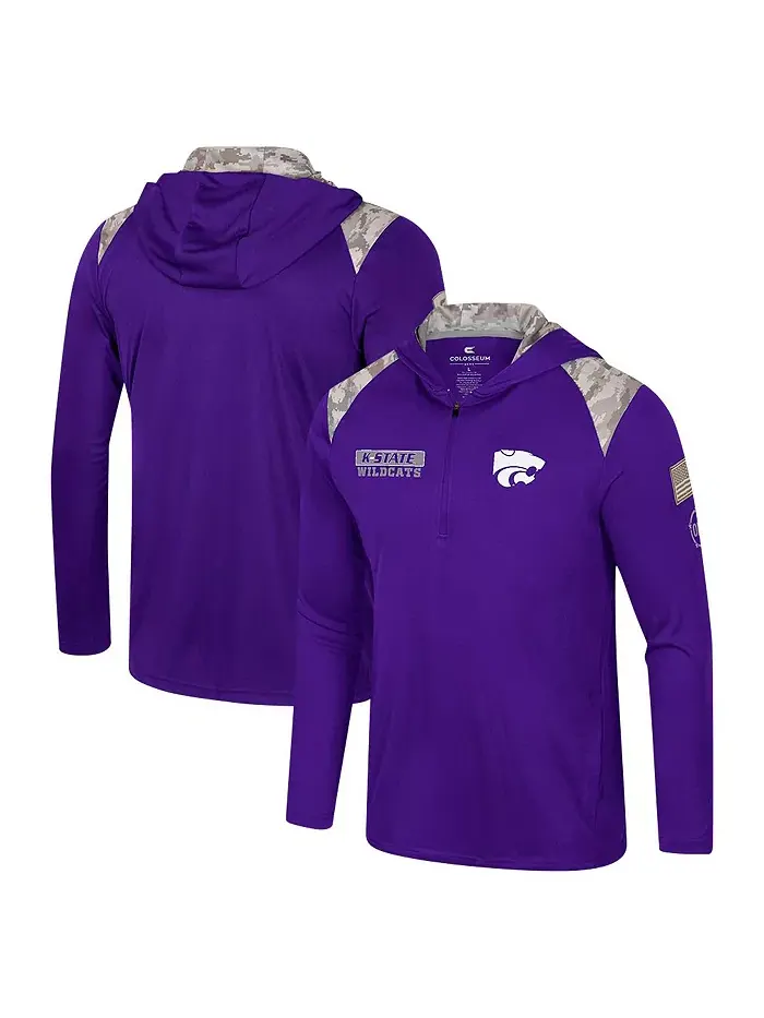 Мужская фиолетовая толстовка-куртка Kansas State Wildcats OHT Military Appreciation с молнией на — изображение 1 из 4