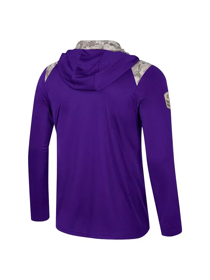 Мужская фиолетовая толстовка-куртка Kansas State Wildcats OHT Military Appreciation с молнией на — изображение 3 из 4
