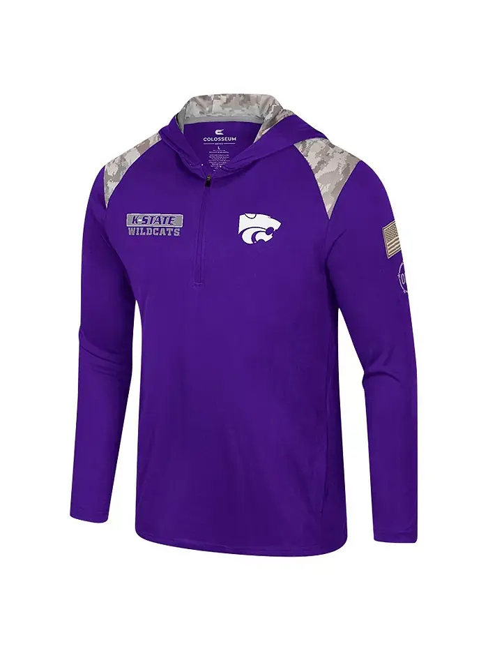 Мужская фиолетовая толстовка-куртка Kansas State Wildcats OHT Military Appreciation с молнией на — изображение 4 из 4