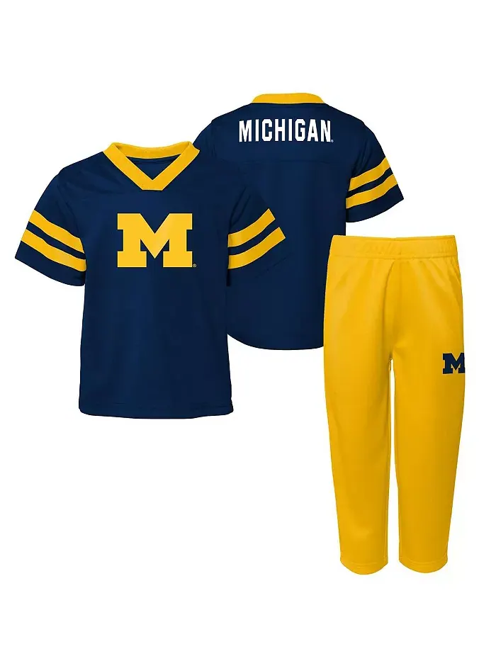 Комплект из двух предметов: топ и брюки темно-синего цвета Michigan Wolverines Red Zone для больших — изображение 1 из 4