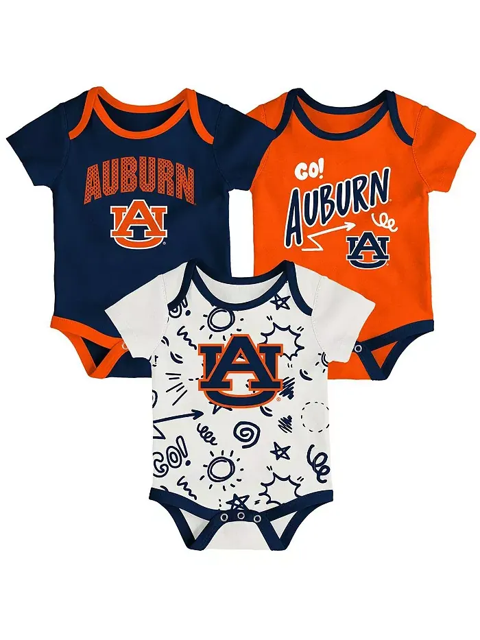 Комплект из 3 игровых боди Auburn Tigers All Day Play для мальчиков и девочек Outerstuff