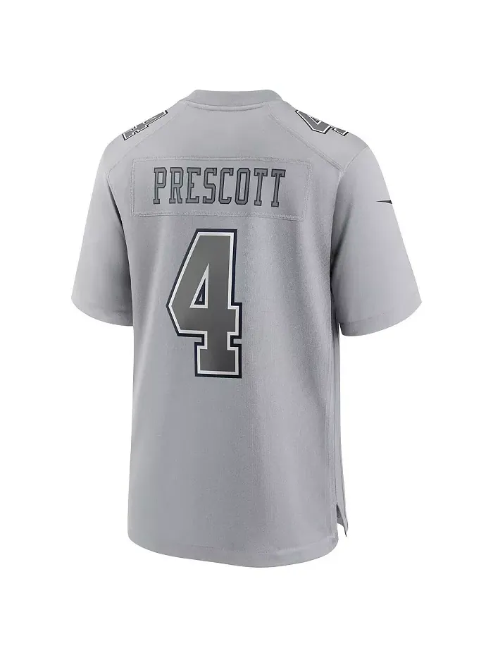 Мужская модная игровая джерси Dallas Cowboys Atmosphere в сером цвете Dak Prescott Nike — изображение 3 из 3