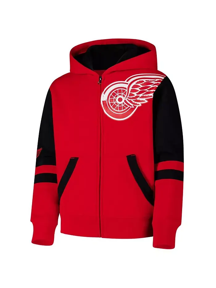 Толстовка с капюшоном Big Boys and Girls Red Detroit Red Wings Face Off на молнии Outerstuff — изображение 3 из 3