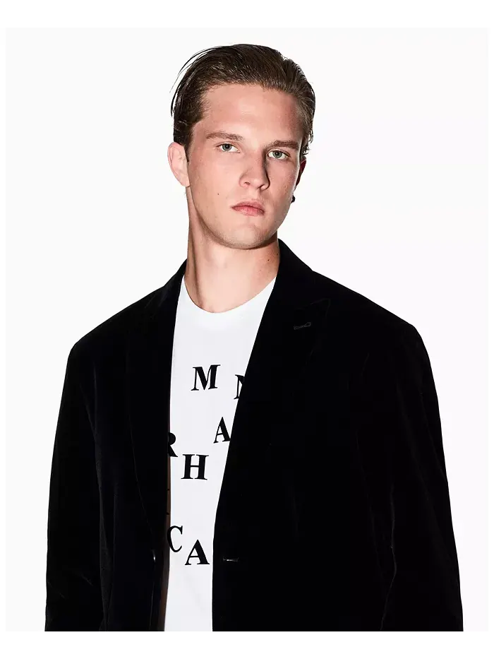 Мужская футболка с круговым принтом и надписью A|X Armani Exchange — изображение 3 из 5
