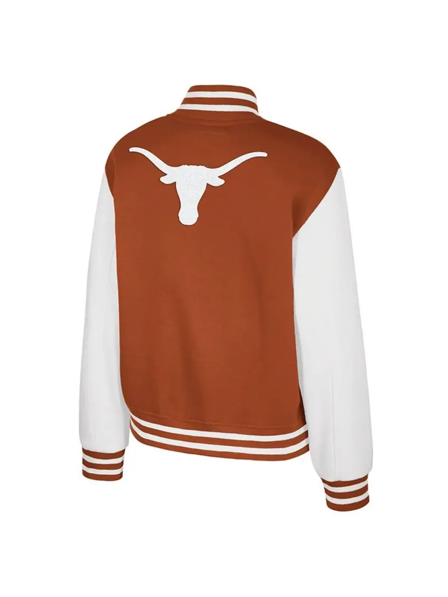 Colosseum Женская флисовая куртка Texas Longhorns цвета «Техасский оранжевый, французский багет» с — изображение 3 из 3