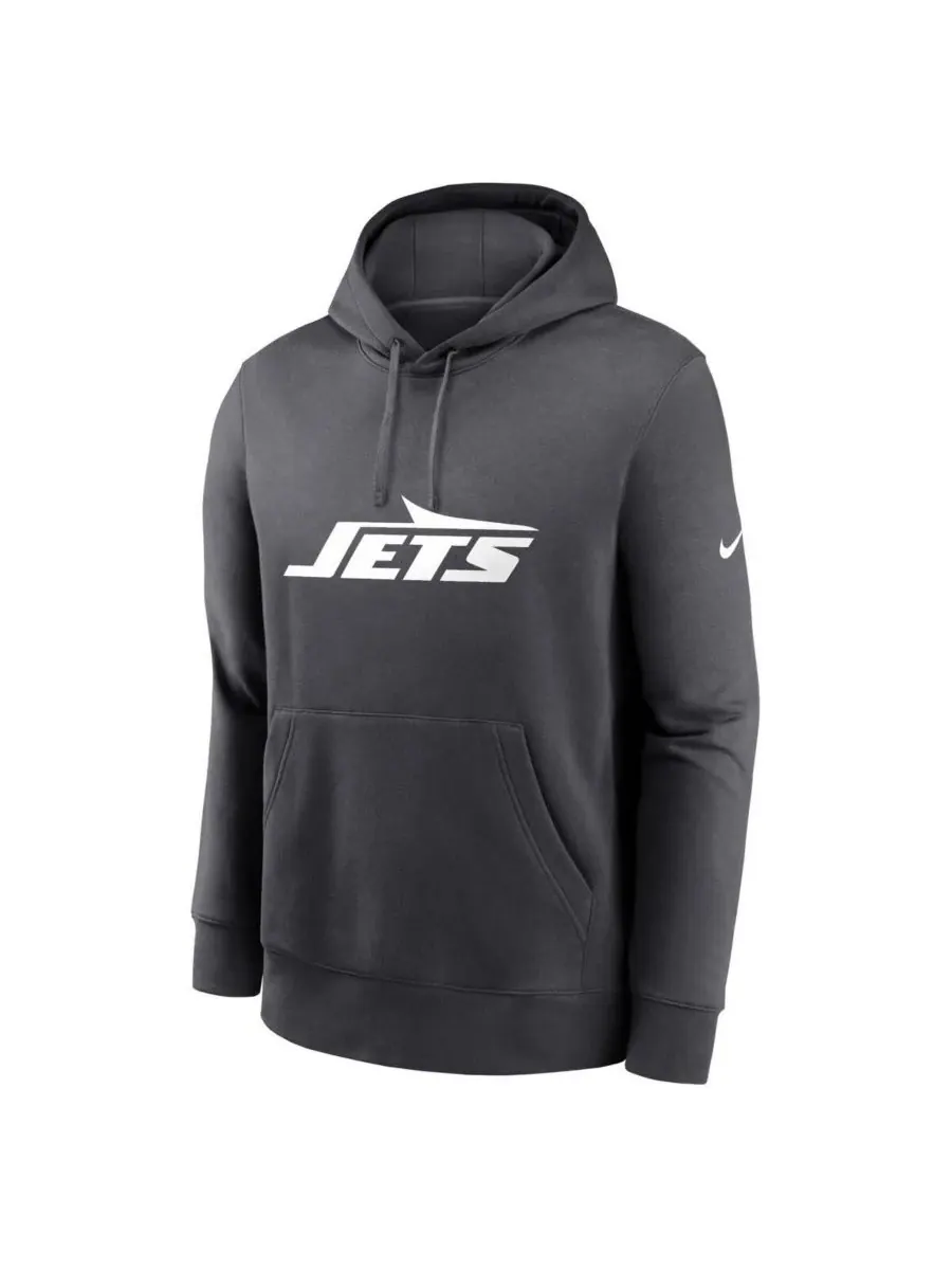Nike Мужская толстовка с капюшоном и логотипом клуба New York Jets — изображение 3 из 3, серый