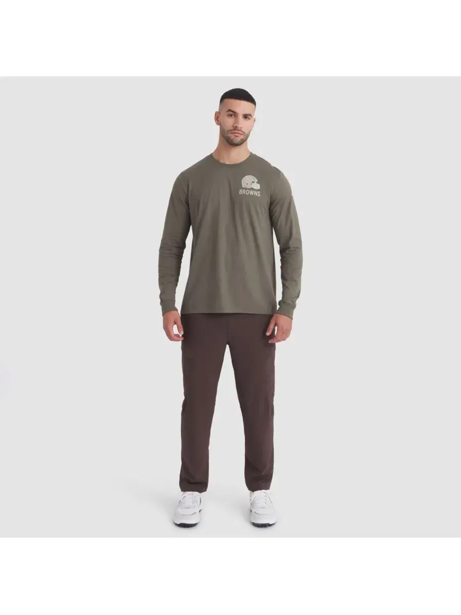 Nike Мужская футболка с длинным рукавом оливкового цвета с надписью "Cleveland Browns 2025 Salute — изображение 3 из 5