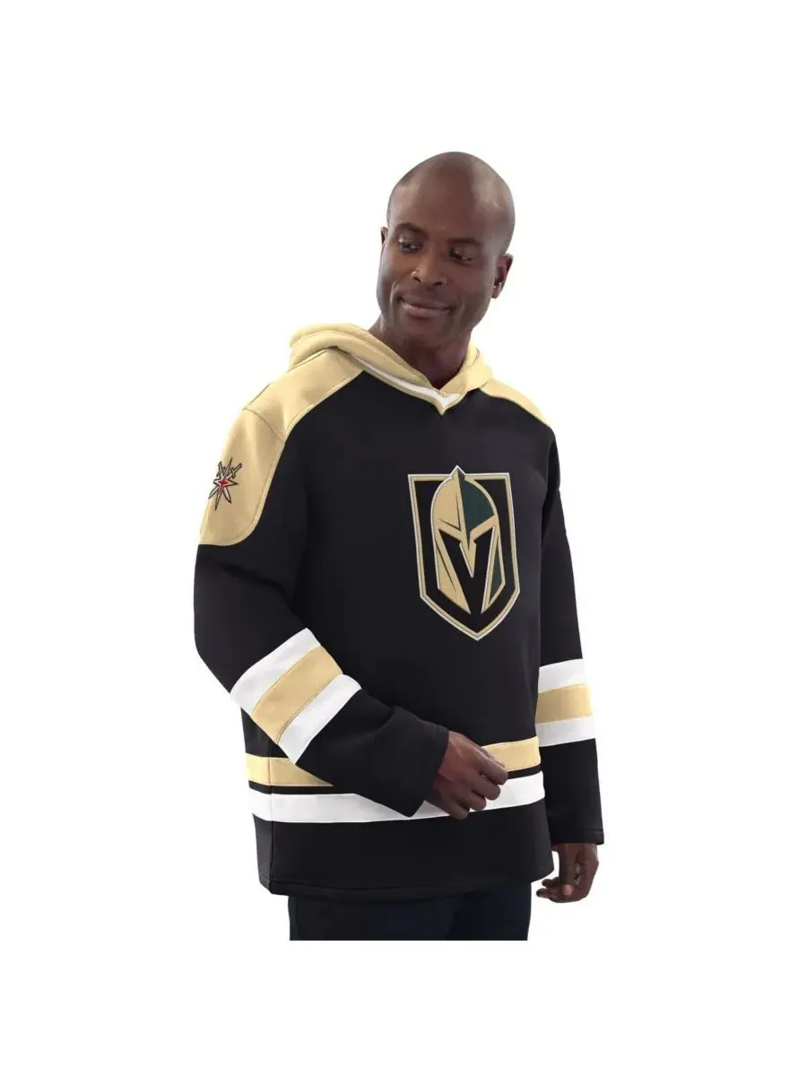 Starter Мужская толстовка с капюшоном в стиле хоккейной команды Vegas Golden Knights — изображение 1 из 2, черный золотистый