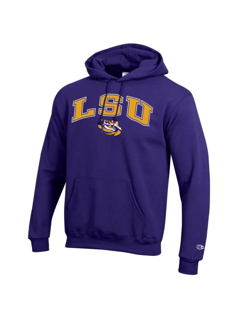 Толстовка на молнии с капюшоном LSU Tigers Arch Over Logo Champion — изображение 3 из 3, фиолетовый