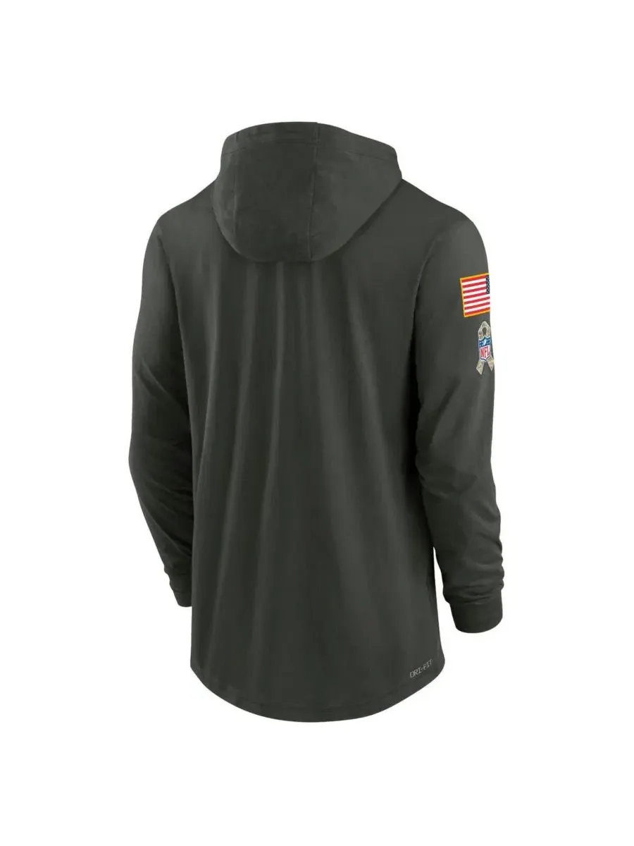 Худи с капюшоном и принтом Salute to Service, модель 2025 Sideline Nike — изображение 3 из 3, зеленый