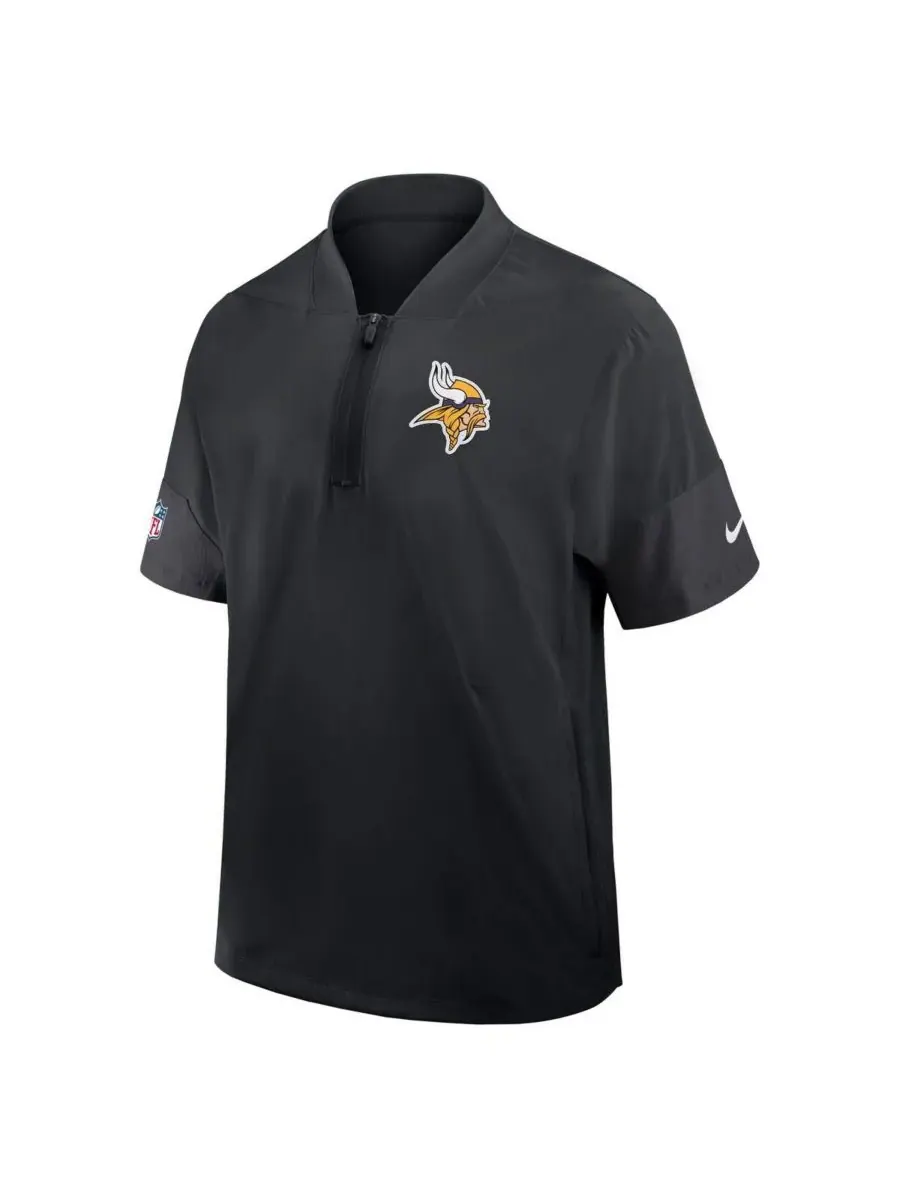 Nike Мужская черная спортивная куртка Minnesota Vikings Sideline с коротким рукавом и — изображение 3 из 3, черный