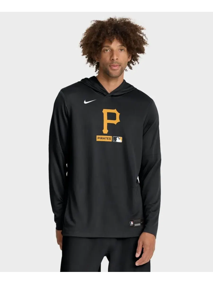 Футболка-худи с капюшоном и длинным рукавом, с технологией Dri-FIT, модель Pittsburgh Pirates Nike — изображение 1 из 5