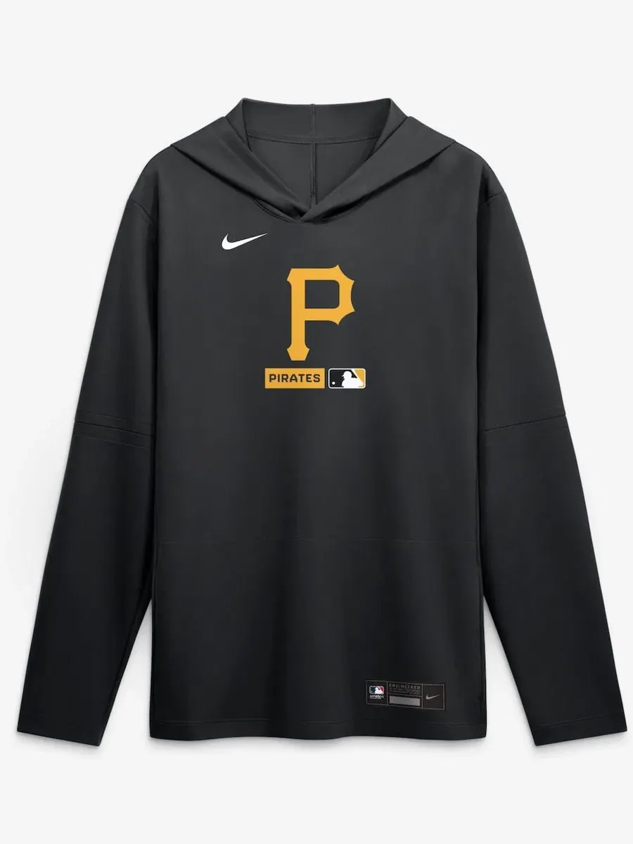 Футболка-худи с капюшоном и длинным рукавом, с технологией Dri-FIT, модель Pittsburgh Pirates Nike — изображение 2 из 5