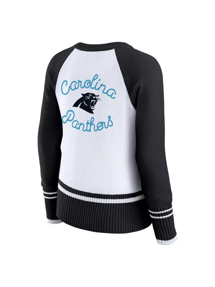 Свитер реглан с цветовым блоком Carolina Panthers WEAR by Erin Andrews — изображение 3 из 4, белый