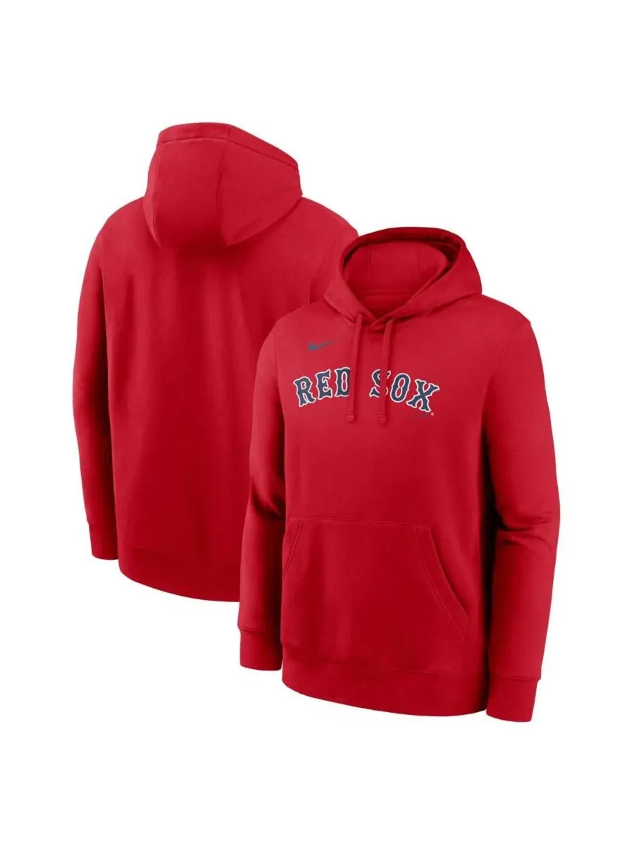 Мужская толстовка с капюшоном Dri-Fit Club Red Boston Red Sox Nike — изображение 1 из 3, красный