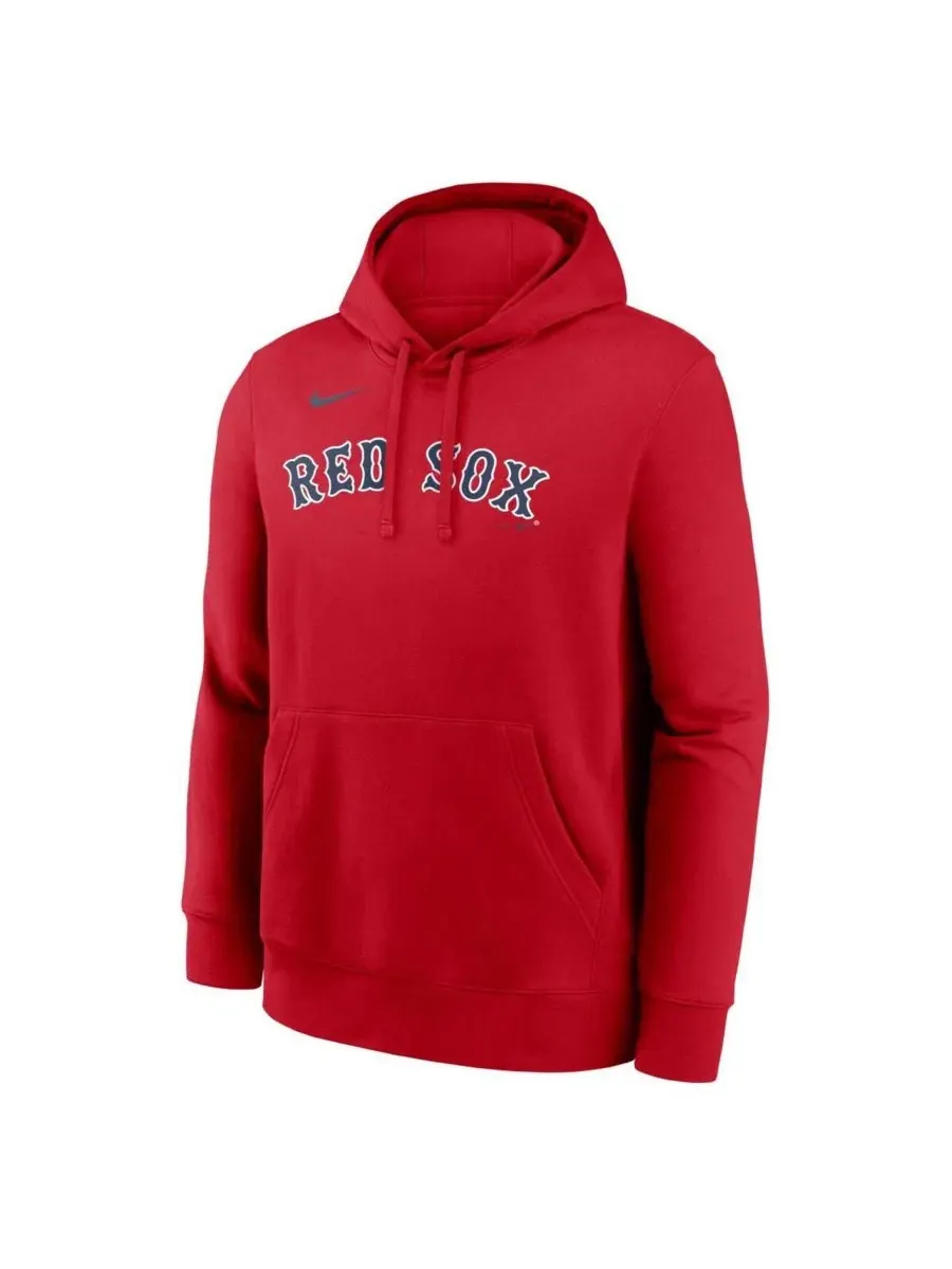 Мужская толстовка с капюшоном Dri-Fit Club Red Boston Red Sox Nike — изображение 2 из 3, красный