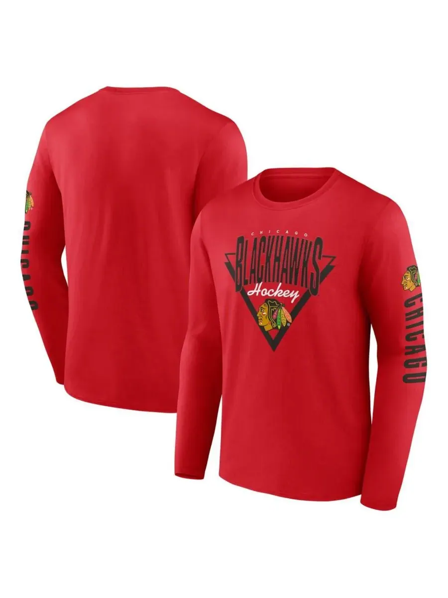 Fanatics Мужская красная футболка с длинным рукавом Chicago Blackhawks Headline — изображение 1 из 3, красный