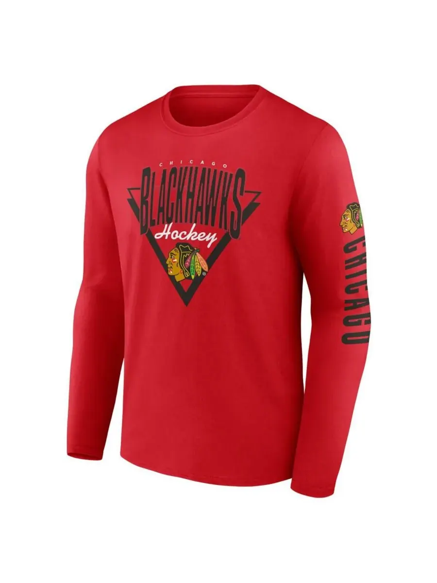 Fanatics Мужская красная футболка с длинным рукавом Chicago Blackhawks Headline — изображение 2 из 3, красный