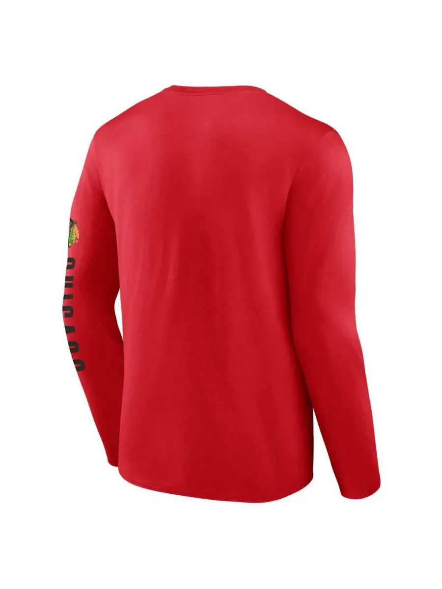 Fanatics Мужская красная футболка с длинным рукавом Chicago Blackhawks Headline — изображение 3 из 3, красный