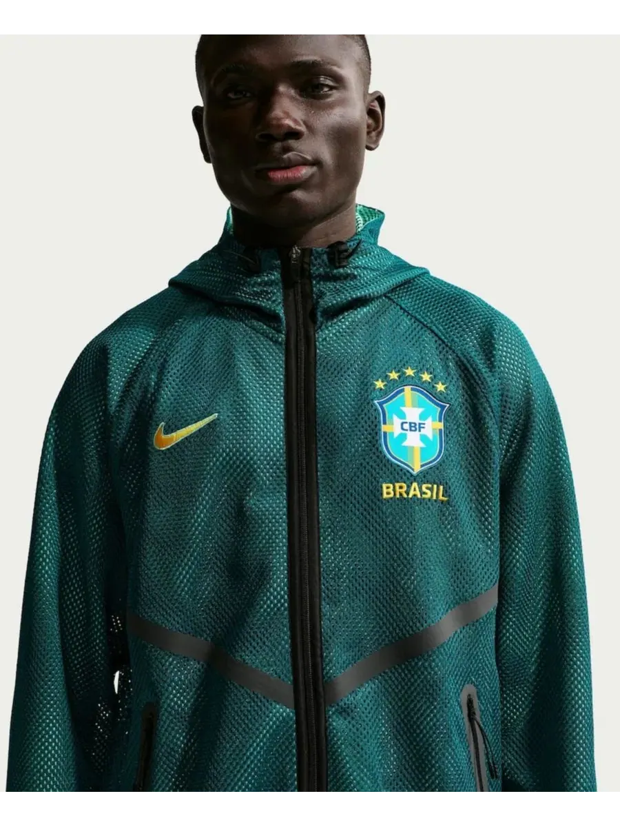 Куртка-худи Nike с капюшоном, с принтом, Brazil National Team — изображение 4 из 4, зеленый