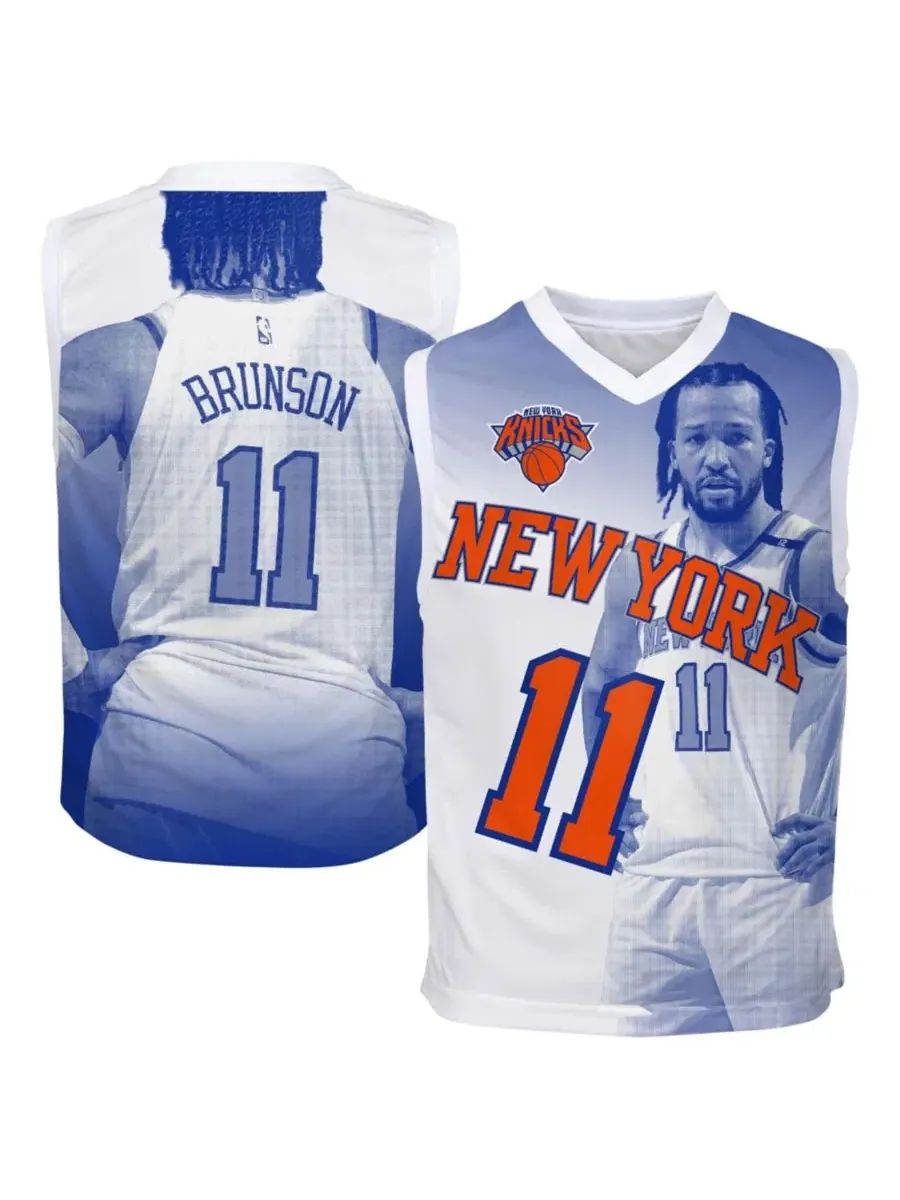 Баскетбольный джерси-майка без рукавов Jalen Brunson Hometown Fashion Jersey Outerstuff — изображение 1 из 3, синий