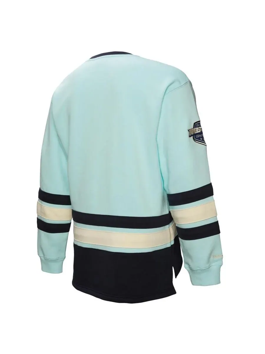 Mitchell & Ness Мужская светло-голубая толстовка Seattle Kraken Heritage на шнуровке — изображение 3 из 5, светлый синий