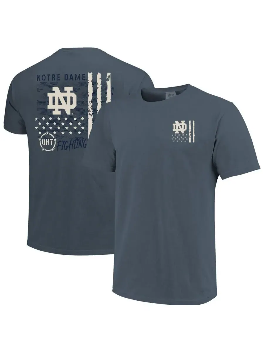 Image One Мужская темно-синяя футболка Notre Dame Fighting Irish Comfort Colors OHT с камуфляжным — синий