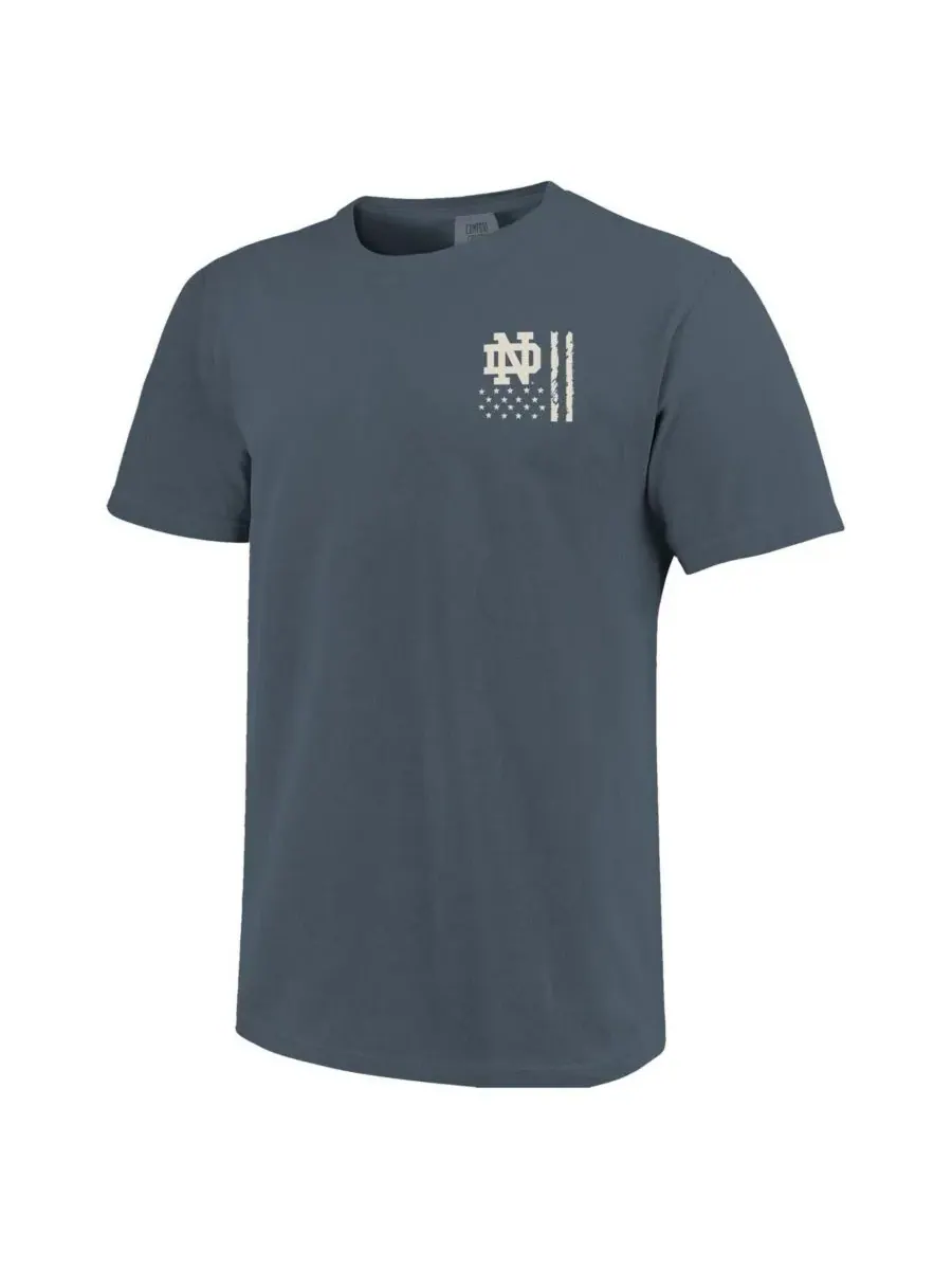 Image One Мужская темно-синяя футболка Notre Dame Fighting Irish Comfort Colors OHT с камуфляжным — изображение 3 из 4