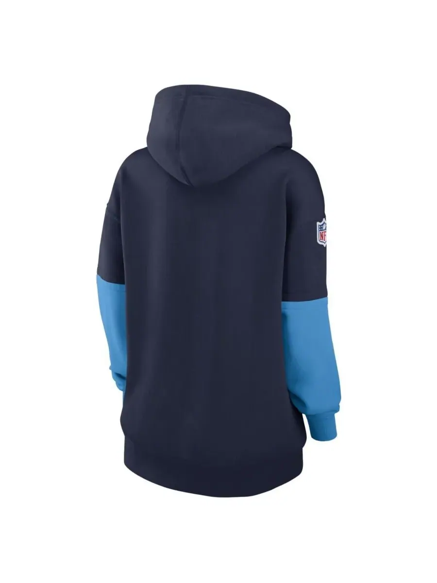 Nike Женская флисовая толстовка с капюшоном Tennessee Titans 2024 Sideline Essential темно-синего — изображение 3 из 3