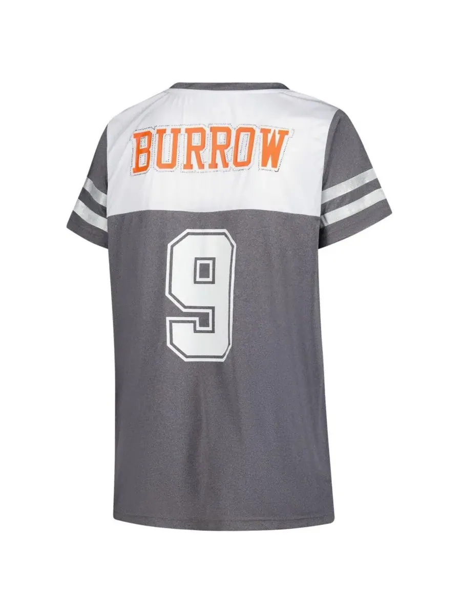 Fanatics Женская белая футболка с V-образным вырезом и блестками Joe Burrow Cincinnati Bengals — изображение 3 из 3, белый