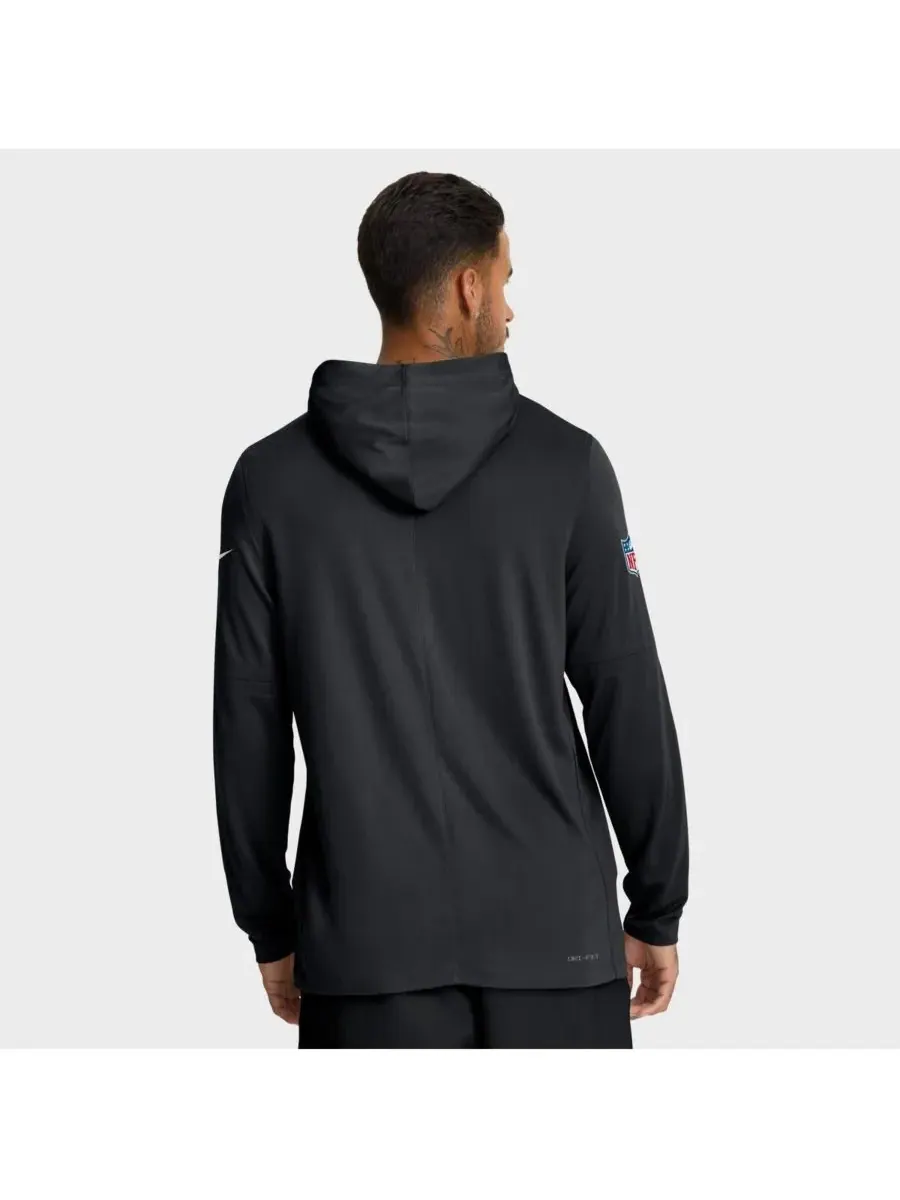 Nike Мужская черная толстовка с длинными рукавами Las Vegas Raiders Sideline Pure Fury Performance — изображение 2 из 5