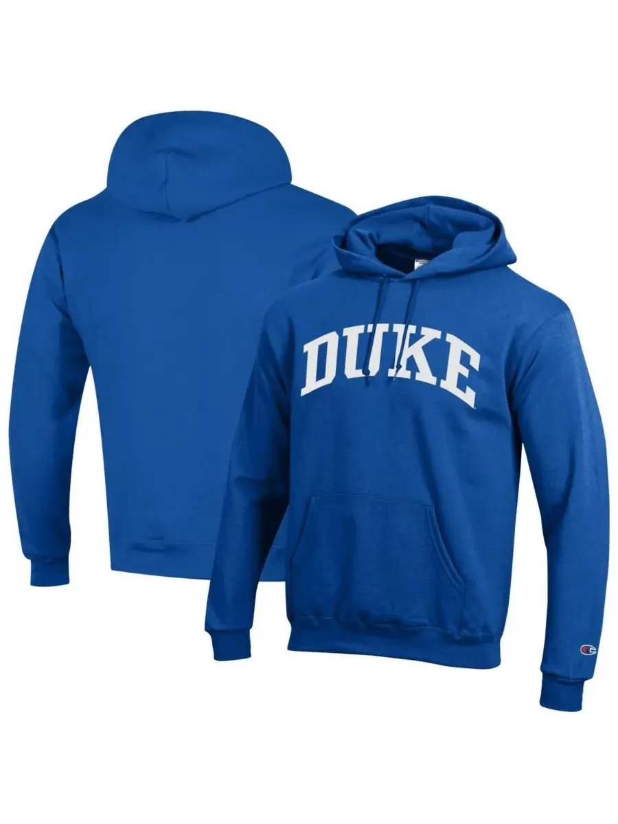 Champion Мужская толстовка с капюшоном Royal Duke Blue Devils Basic Arch Fleece Pullover Hoodie — изображение 1 из 3