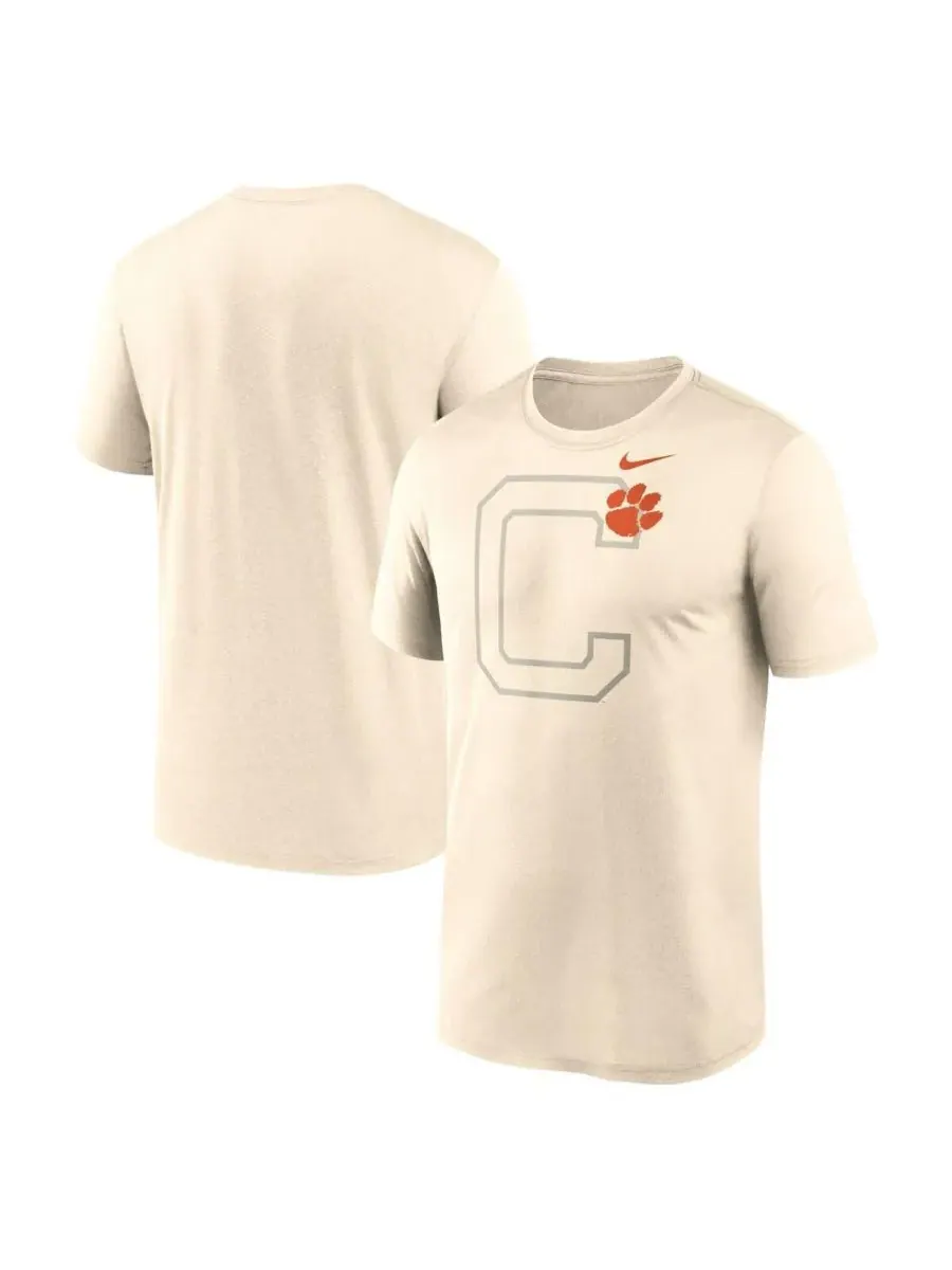 Мужская натуральная футболка Clemson Tigers Campus Shadow Legend Performance Nike — изображение 1 из 3, прозрачный