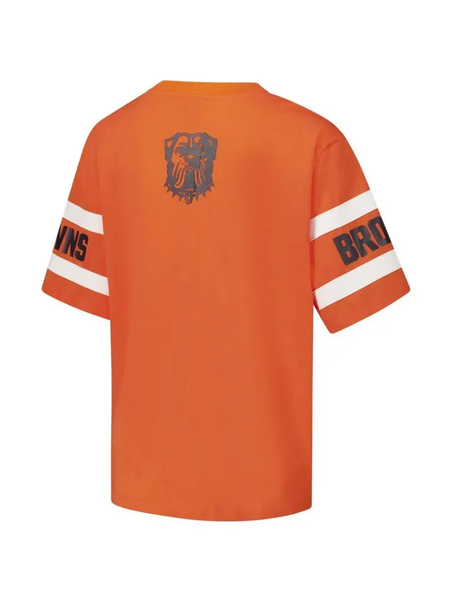 The Wild Collective Женская оранжевая футболка Cleveland Browns с приспущенными плечами — изображение 2 из 3, оранжевый