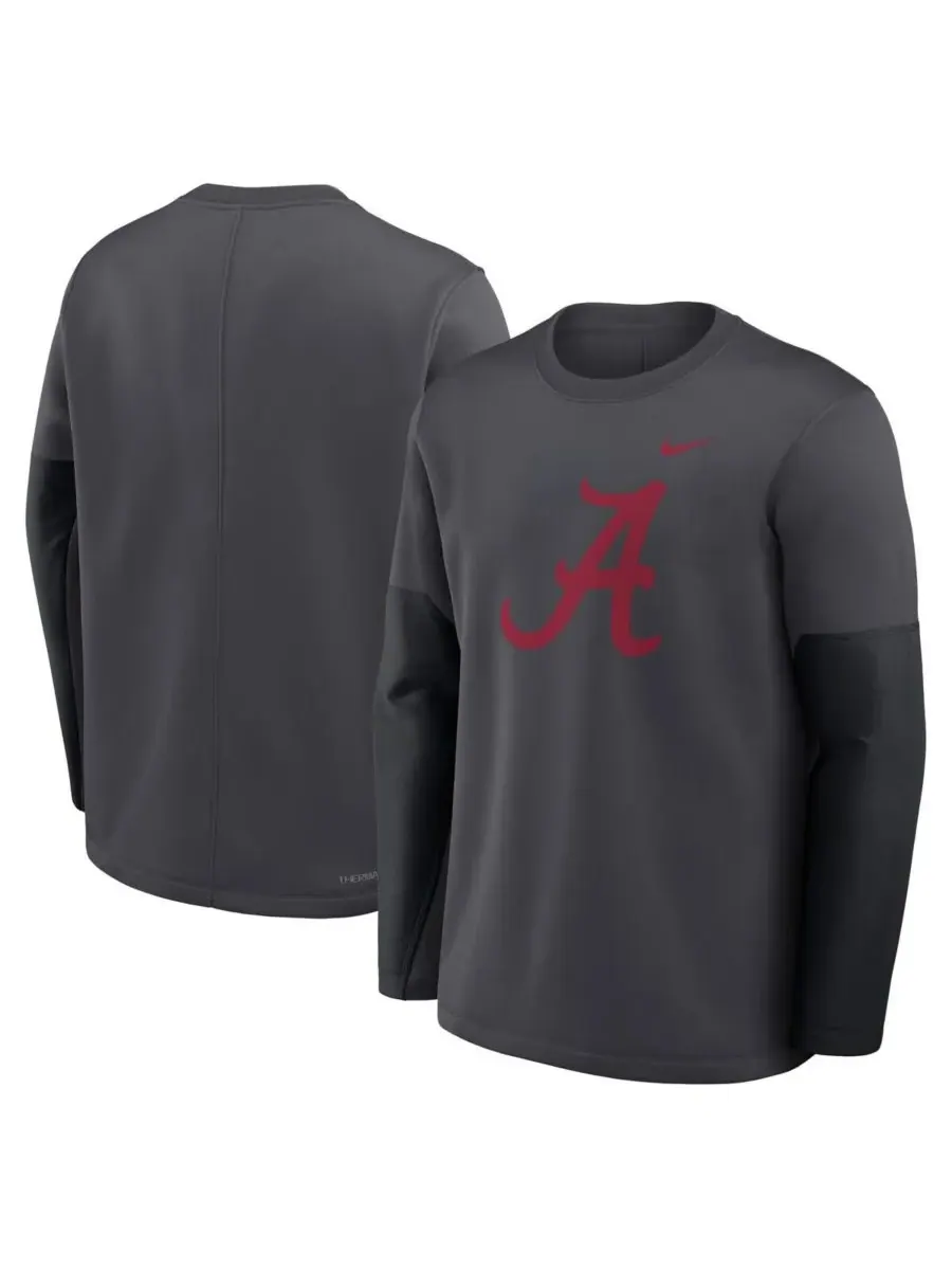 Nike Мужская футболка с длинным рукавом цвета антрацит с надписью "Alabama Crimson Tide 2025 — изображение 2 из 5, серый
