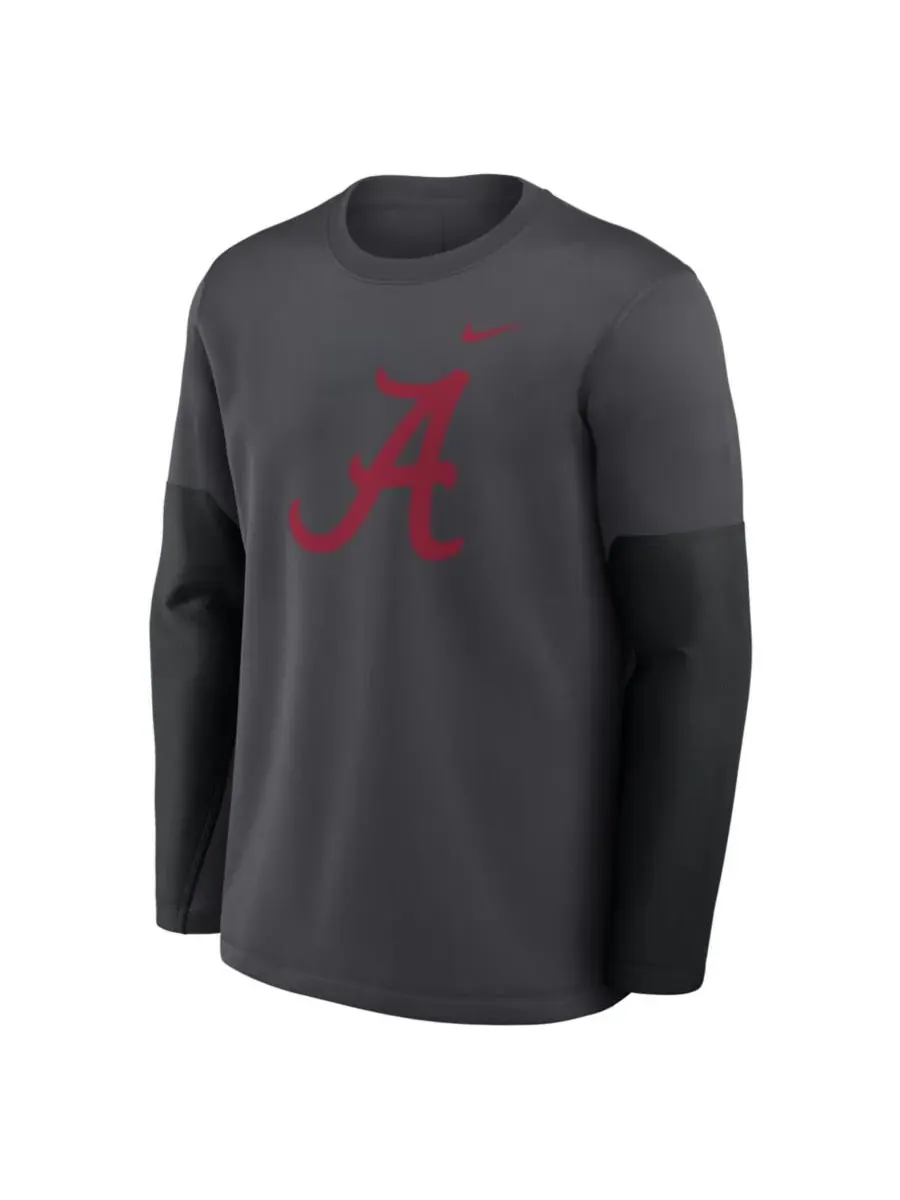 Nike Мужская футболка с длинным рукавом цвета антрацит с надписью "Alabama Crimson Tide 2025 — изображение 5 из 5, серый