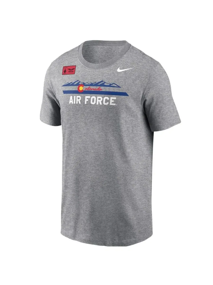 Nike Мужская серая футболка Air Force Falcons APLS Fighting Falcon Collection Rivalry — изображение 2 из 3, серый